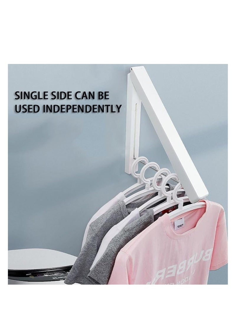 Foldable Clothes Drying Rack Wall Mounted Clothes Hanger Dual Purpose Folding Clothes Hanging Rod for Balcony Bedroom Bathroom and Laundry Room (Black) - Image 4