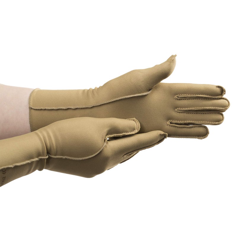 womens of Finger Therapeutic Gloves Pair Small Full Fi Camel Small US