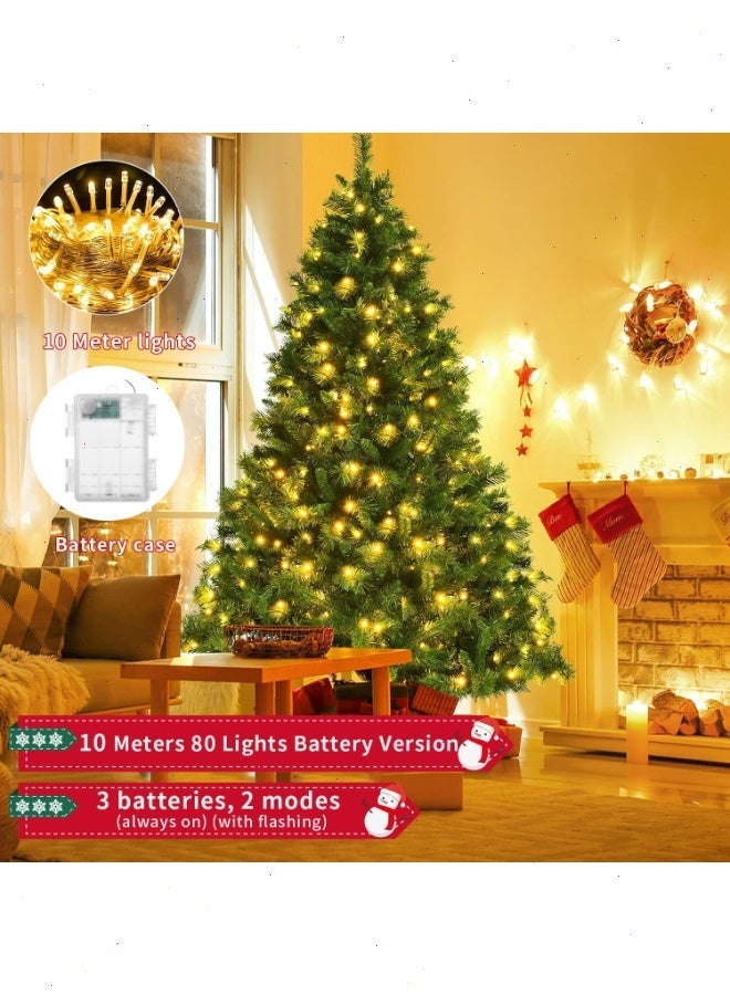 يواوليتي شجرة عيد الميلاد بطول 5.9 قدم، شجرة عيد الميلاد الاصطناعية الفاخرة مع 10 أمتار من الأضواء المتسلسلة، 800 فرع اصطناعي لشجرة عيد الميلاد للمنزل والمكتب وتزيين الحفلات(180CM) - Image 3