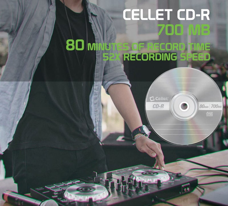 Cellet CD-R 5-Pack â€“ 700MB 80-Minute Blank Discs, 52X Speed for Data, Music, and Photo Recording - Image 4