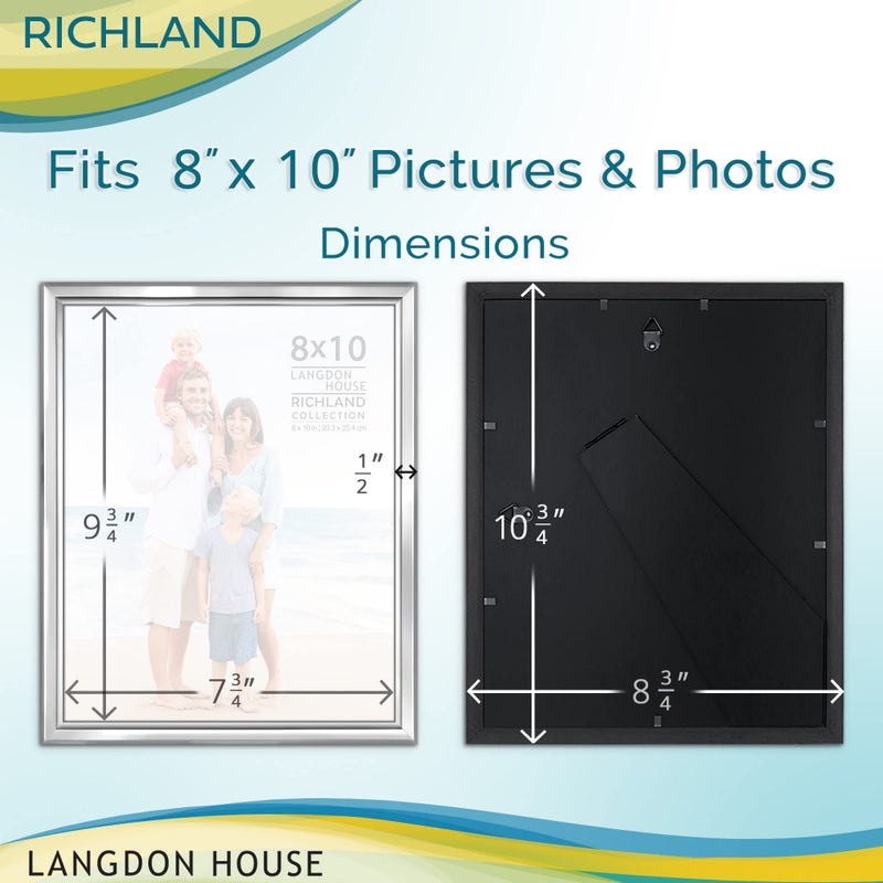 Langdon House 8x10 Silver Picture Frame  Distinguished Edging for Classic Style  Richland Collection - Image 2