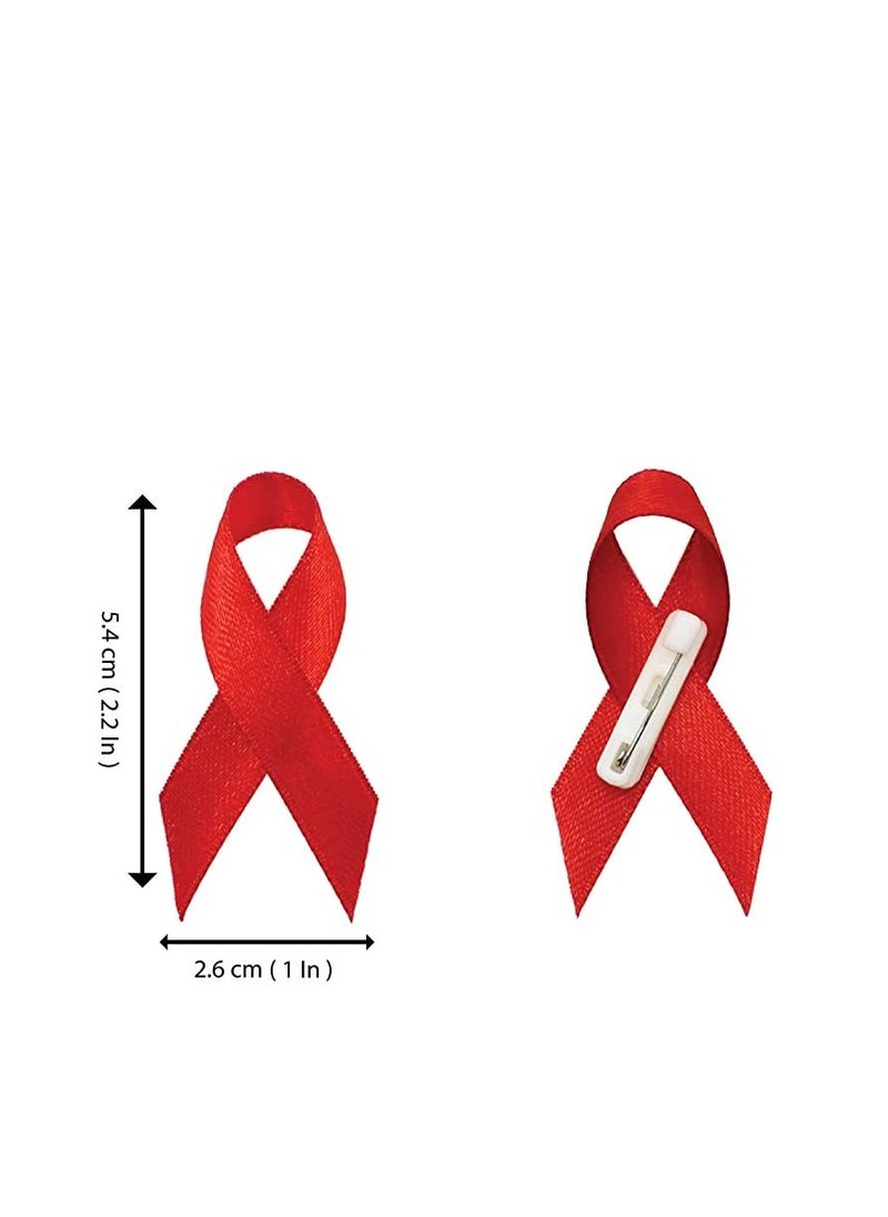 PRINTSHOP4ME - Awareness lapel Pins For Raising Funds Charity And Awareness Campaigns Ribbon Pins(Red AIDS/HIV Awareness Ribbon) - Image 1