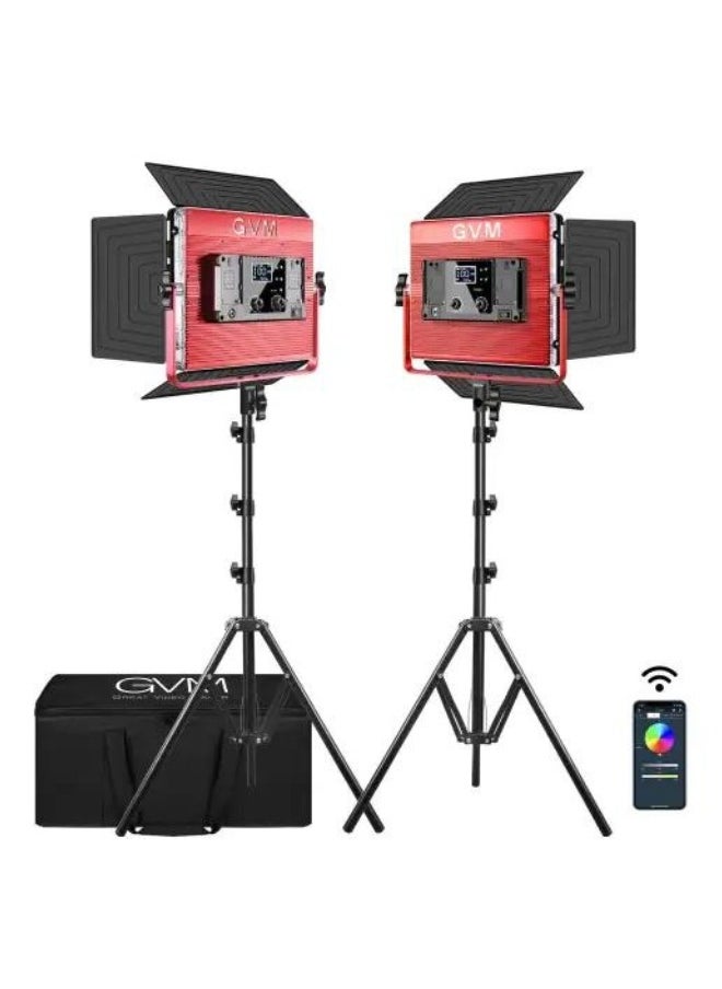 GVM Great Video Maker 1200D RGB LED Light Panel (2-Light Kit)  - Image 1