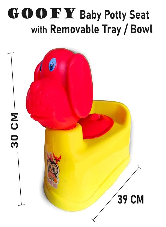 MOLTRES - GOOFY Baby Potty Training Toilet Seat with Removable Tray, Lid For Boy And Girl Kids (Age 6 Mths to 3 Year) Size 39x26x30 Potty Seat/Potty Box (Yellow) - Image 2