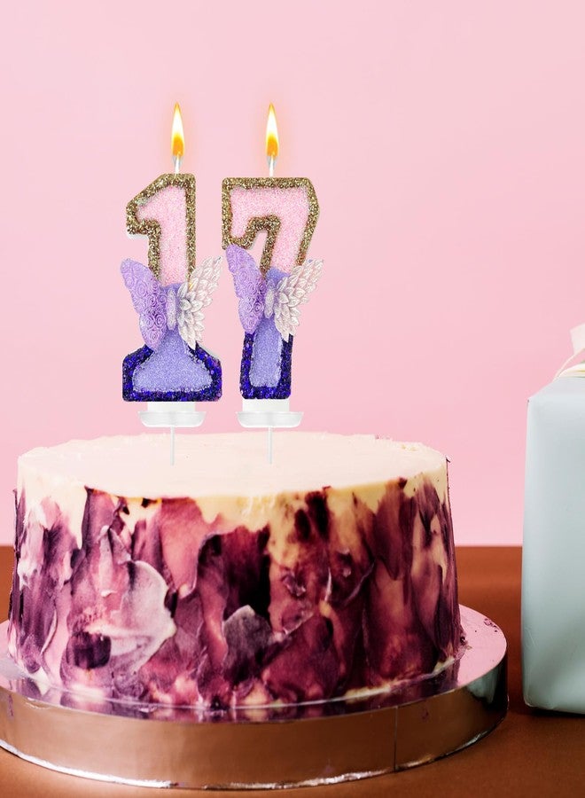 JonesLi Purple Butterfly Number Candle，Butterfly Decorations for Cake，Butterfly Birthday Decorations，Large Pink and Purple Candle，Suitable for Birthdays, Anniversaries, Parties (Large Butterfly, 7) - Image 4