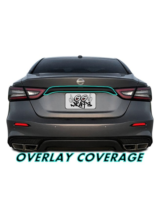 SlickMod SlickMod Chrome Delete Blackout Vinyl Overlay for 20162022 Nissan Maxima Rear Trunk Trim Gloss Black  - Image 2