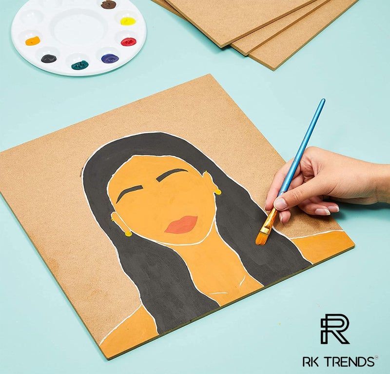 RK Trends 3.4 mm MDF Boards for DIY Art & Crafts,(Pack of 6Pcs) Wood MDF Sheets for Craft Work, Painting, Resin Art, Fluid Art, Decoupage, Mandala Art, Pyrography. (9 Inch X 12 Inch) - Image 4