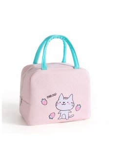 Y&D Cute cat lunch bag with pocket reusable leakproof cooler and warmer 