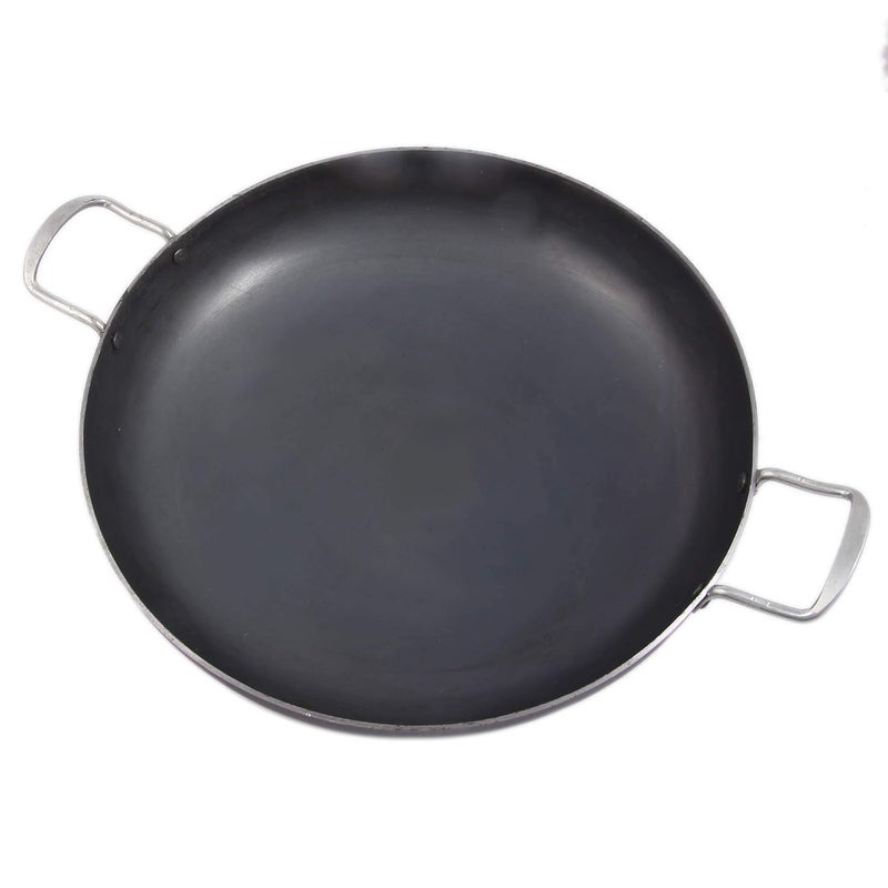 KITCHEN SHOPEE Traditional Iron deep Kadai Frying Pan for Cooking Fry Kadhai Heavy Base with Handle Loha Lokhand induction Friendly 12 Inch 31 cm 4 liter black color - Image 2