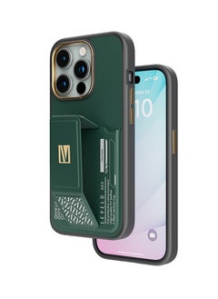 LEVELO Levelo iPhone 15 Pro Max Morphix Gripstand Case With Cardholder - Green  - Image 1