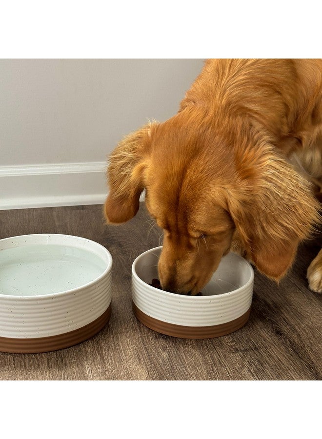 مورا وعاء مورا سيراميك للحيوانات الأليفة، مقاس متوسط - طبق طعام/ماء للجراء الكبيرة، والقطط، وكلاب الريتريفر، والكلاب متوسطة الحجم، إلخ. 28 أونصة أو 4 أكواب - أوعية أساسية لكلبك أو قطتك، اختر ما يناسبك - لون فانيليا - Image 5