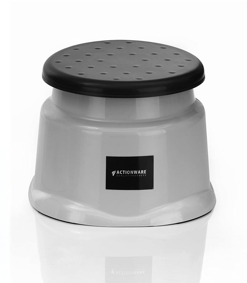 ACTIONWARE Fenix Roman Plastic Round Stool, Small, Dark Black and Light Grey (2)(Pack of 2) - Image 3