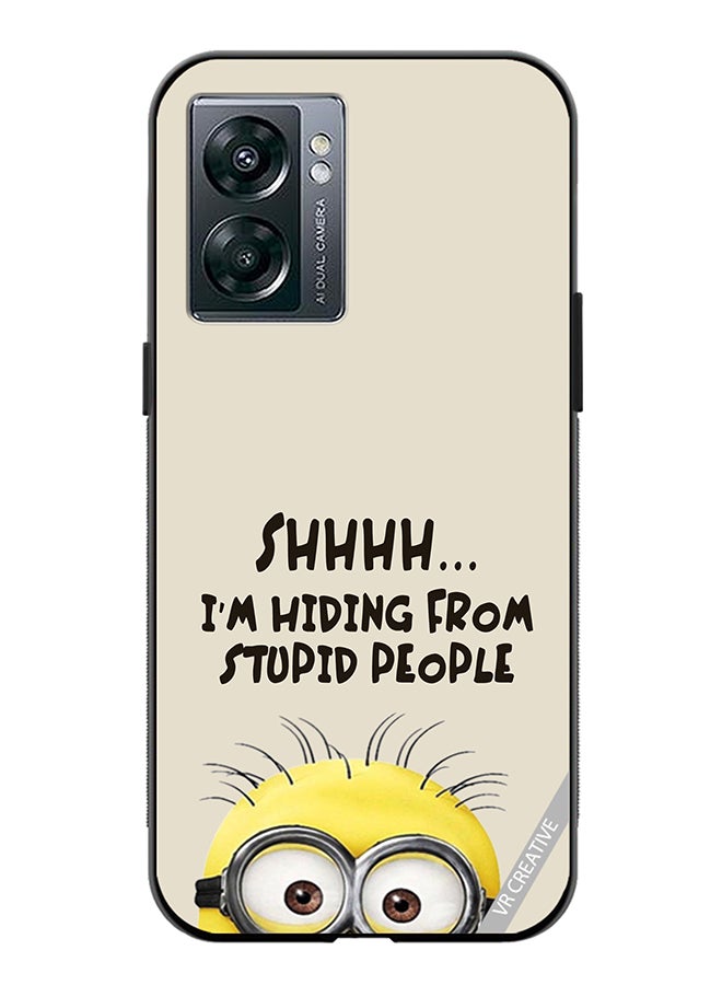 VR CREATIVE Protective Case Cover For Oppo A57 5G Shhhhh Hiding From Stupid People Design Multicolour - Image 1