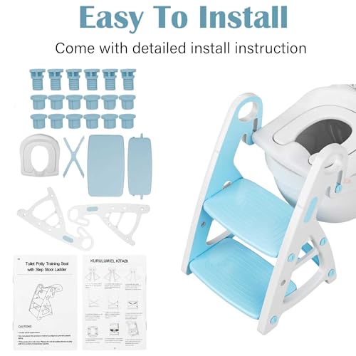 JUNIOR JOE 2 in 1 Potty Training Toilet for Boys & Girls, Used as Toddler Potty Seat & Kids Step Stool (SKY BLUE, 1) - Image 4
