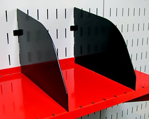 Wall Control Shelf Divider for 9in Deep Pegboard Shelf Assembly for use Pegboard and Slotted Tool Board – Black - Image 3