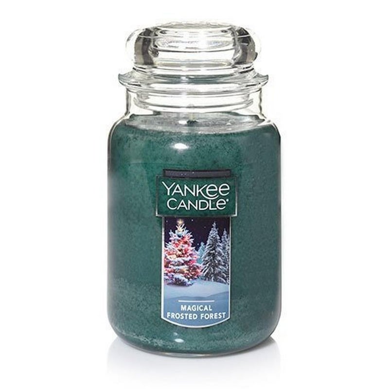 Yankee Candle Magical Frosted Forest Scented, Classic 22oz Large Jar Single Wick Candle, Over 110 Hours of Burn Time - Image 1