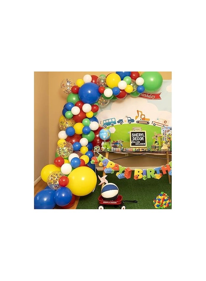 Biapian Red Yellow Blue Balloons, 60PCS Balloons Red Blue Green, 12Inch Matte Blue Yellow Red Green Latex Balloons Colourful Confetti Balloons for Kids Birthday Baby Shower Carnival Circus Party Decoration - Image 3