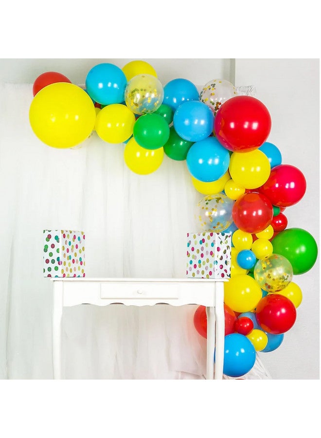 Biapian Red Yellow Blue Balloons, 60PCS Balloons Red Blue Green, 12Inch Matte Blue Yellow Red Green Latex Balloons Colourful Confetti Balloons for Kids Birthday Baby Shower Carnival Circus Party Decoration - Image 5