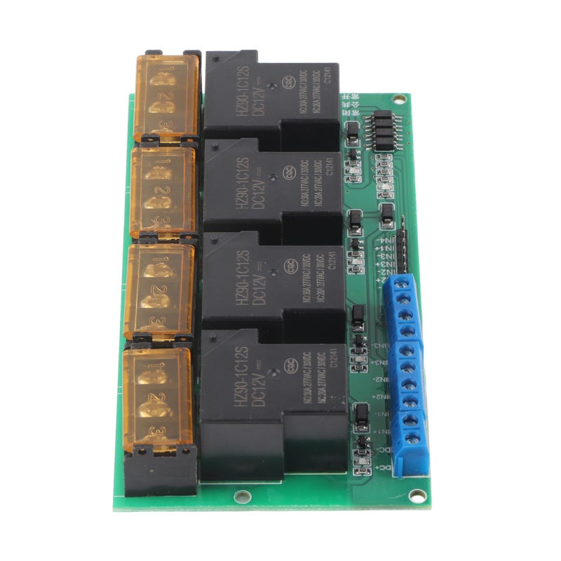 songle 4-Channel Relay Module 30A 5V/12V/24V Optocoupler Isolation High/Low Level Trigger - 4-Way Terminal Block for Arduino PLC Smart Home - Image 4