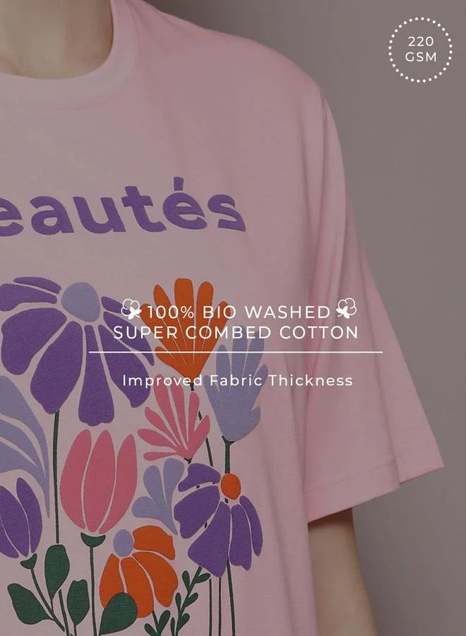 Dillinger Oversized Beautes Embossed Print T-Shirt by Styli