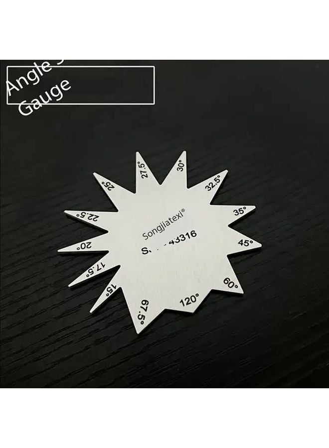 Circular Angle Template Stainless Steel Angle Gauge Dual Scale Ruler For Woodworking - Image 4