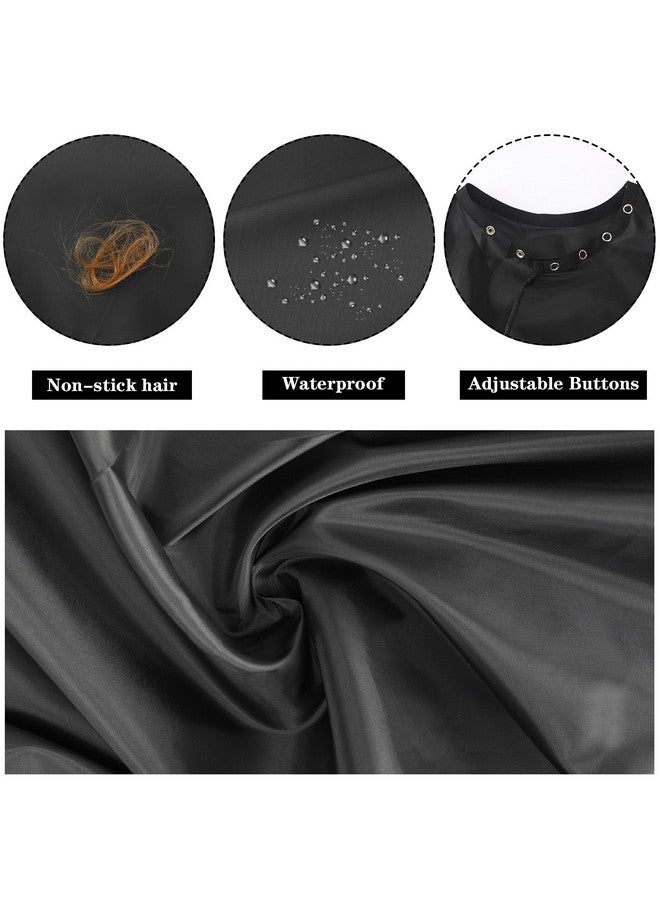FEBSNOW 2Pcs Barber Cape for Adults,Professional Hair Cutting Cape with Closure Snap Waterproof Salon Capes - Image 3