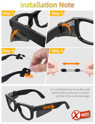 HIBLOKS Smart Glasses Accessories Set for Ray-Ban Meta/Gen 2/Oakley Meta HSTN Accessories, 1 Pair Safety Glasses Side Shields & 1Pc Adjustable Eyeglass Strap Compatible with Rayban/Oakley Meta Sunglasses - Image 2