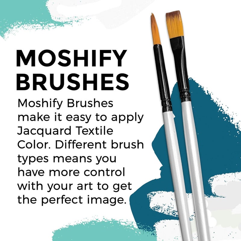 Moshify Jacquard Products Black Textile Color - Fabric Paint Made in USA - JAC1122 2.25-Ounces - Bundled Brush Set - Image 5