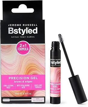 Jerome Russell BStyled Precision Gel Long Lasting Strong Hold Gel For Sculpting Brows And Taming Edges And Flyaway Hairs For Sleek Back Hairstyle With Hyaluronic Acid Vegan Hair Care 10ml - Image 1