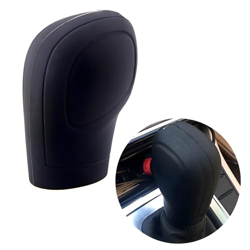 Flygun 2 PCS Car Automatic Gear Shift Knob Cover AntiSlip Waterproof Silicone Vehicle Shifter Boots Universal Durable Automatic Knob Gear Lever Protective Cover for Truck SUV Car RV Black - Image 1