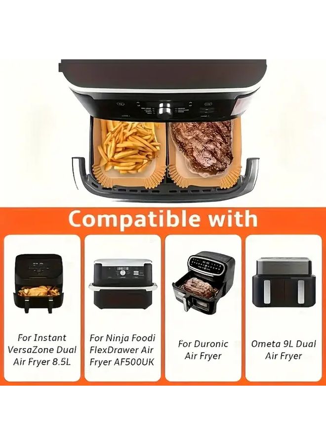 50 Pcs Rectangle Air Fryer Baking Paper Waterproof Oil Resistant Non Stick Heat Resistant Multipurpose Sheets - Image 2