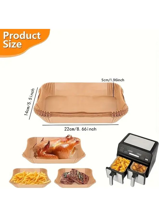 50 Pcs Rectangle Air Fryer Baking Paper Waterproof Oil Resistant Non Stick Heat Resistant Multipurpose Sheets - Image 3