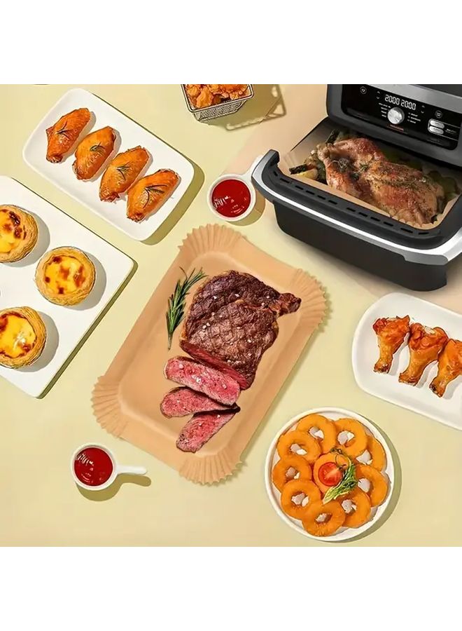 50 Pcs Rectangle Air Fryer Baking Paper Waterproof Oil Resistant Non Stick Heat Resistant Multipurpose Sheets - Image 4