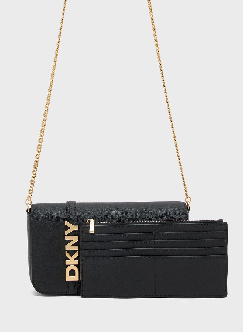دكني Logo Avril Flap Crossbody Bag