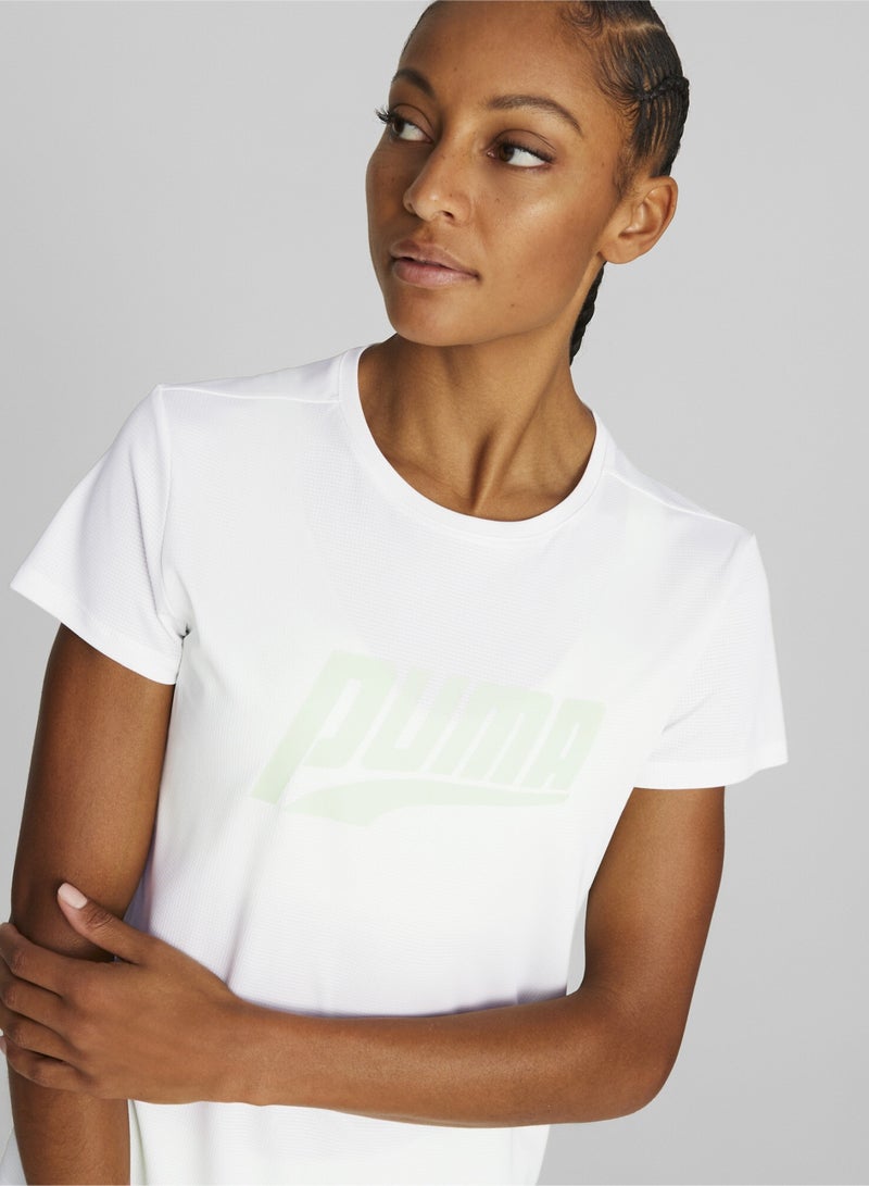 بوما تيشيرت للجري للنساء RUN Short Sleeve Logo - Image 3