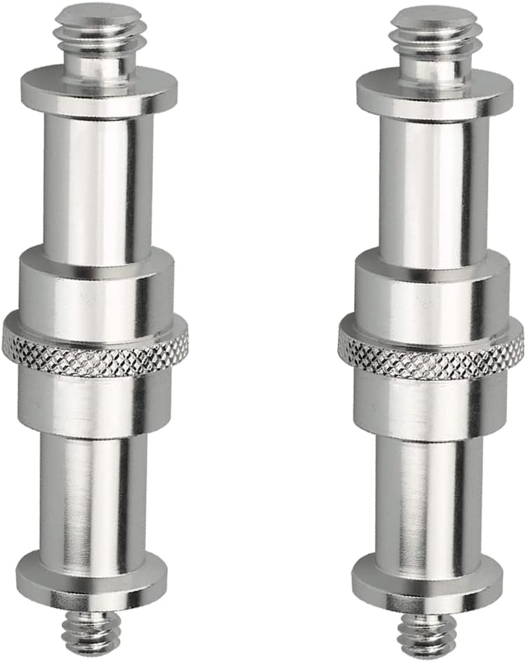 AngelReally Standard Metal Male Convertor Threaded Screw Adapter Spigot Stud for Studio Light Stand, Hotshoe/Coldshoe Adapter, Ball Head, Wireless Flash Receiver, Trigger (2-Pack 1/4 to 3/8 Inch Screw) - Image 1