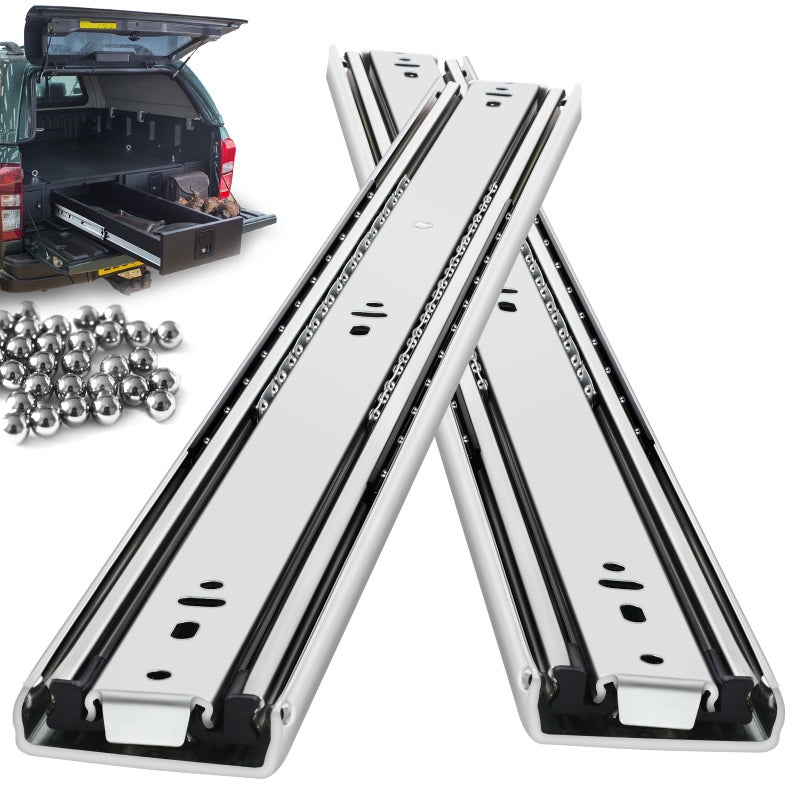 VAGUDE Heavy Duty Drawer Slides Full Extension Side Mount 14 16 18 20 22 24 26 28 30 32 34 36 40 Inch 150 Lbs Metal Dresser Cabine Rails Tracks Glides Runner 1 Pair (Without Lock, 12 Inch) - Image 1