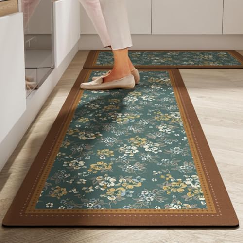 Gvnd Kitchen Mat Anti-Slip Waterproof Floor Mat, Oil-Proof Anti-Fatigue Kitchen mats for Floor Anti Slip, Sink, Laundry & Standing Desk (Colour-3) - Image 1