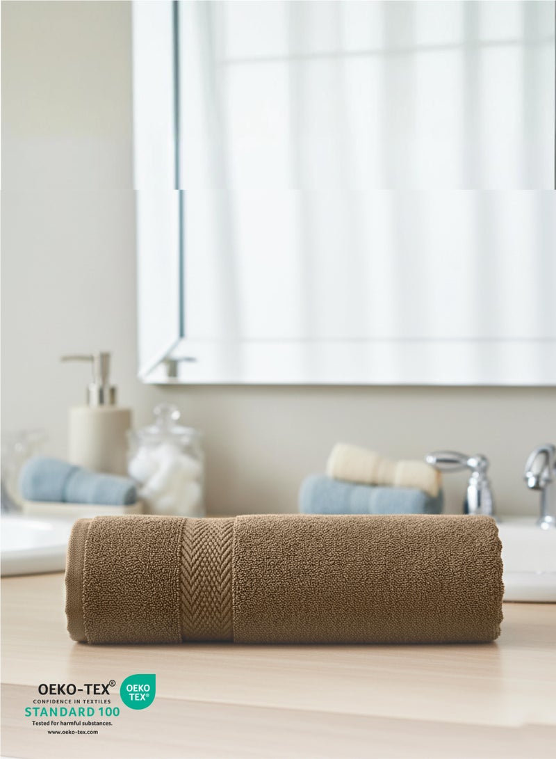 Cotton home Cotton Home Premium Cotton Towel 70x140cm 2-Piece Bath Towel 600 GSM Quick Dry Highly Absorbent Thick Bathroom SoftTowels for Bath And Spa Lightweight, Quick Dry and Durable Wood Brown - Image 2