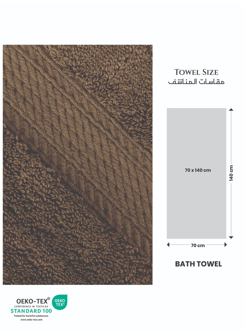 Cotton home Cotton Home Premium Cotton Towel 70x140cm 2-Piece Bath Towel 600 GSM Quick Dry Highly Absorbent Thick Bathroom SoftTowels for Bath And Spa Lightweight, Quick Dry and Durable Wood Brown - Image 4