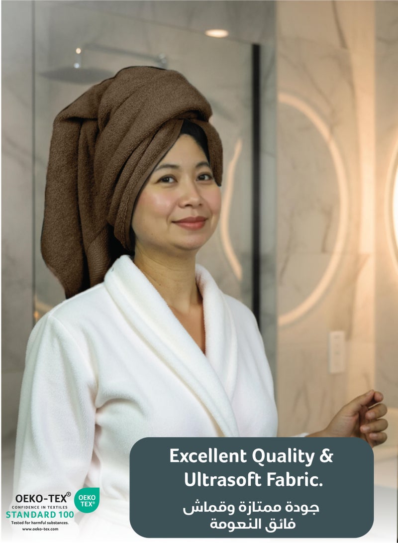 Cotton home Cotton Home Premium Cotton Towel 70x140cm 2-Piece Bath Towel 600 GSM Quick Dry Highly Absorbent Thick Bathroom SoftTowels for Bath And Spa Lightweight, Quick Dry and Durable Wood Brown - Image 3