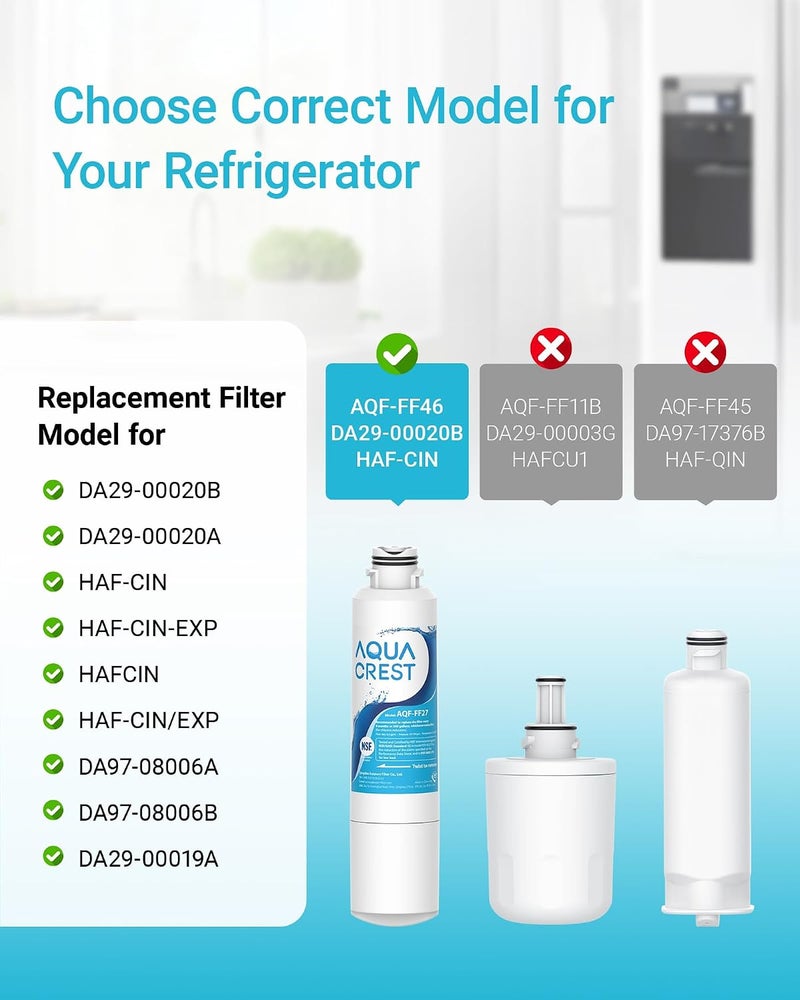 AquaCrest AQUA CREST Samsung DA29-00020B Fridge Water Filter Replacement - 3 Pack - Image 2