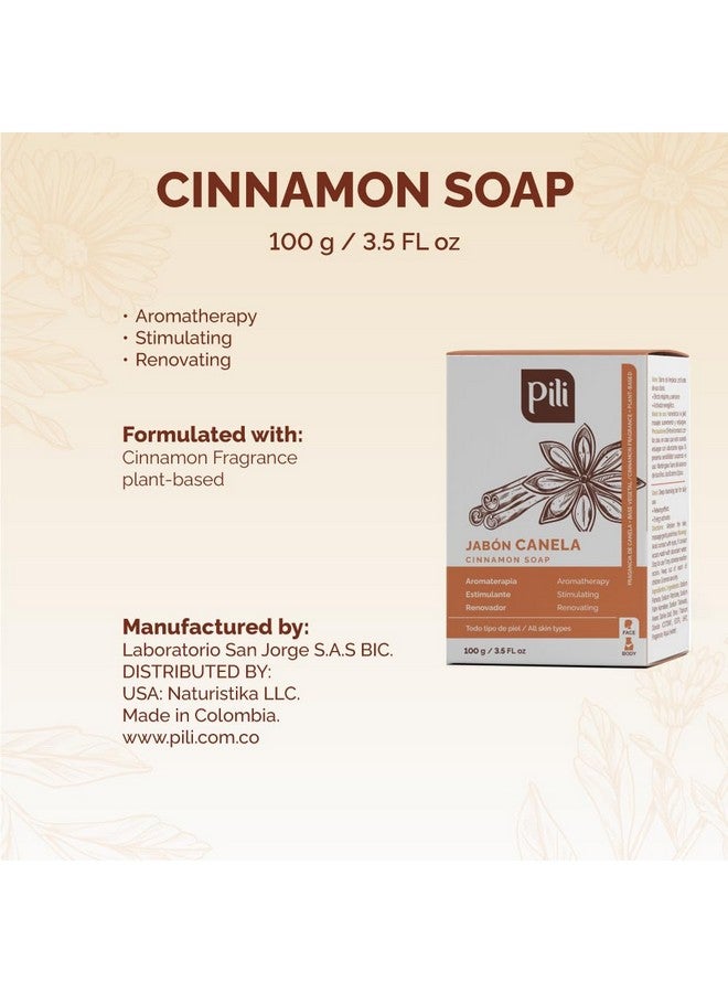 بيلي صابون القرفة الطبيعي (عبوة من 3 قطع). صابون للوجه والجسم للنساء والرجال والمراهقين وجميع أنواع البشرة. صابون القرفة. 3.5 أونصة لكل قطعة. - Image 2