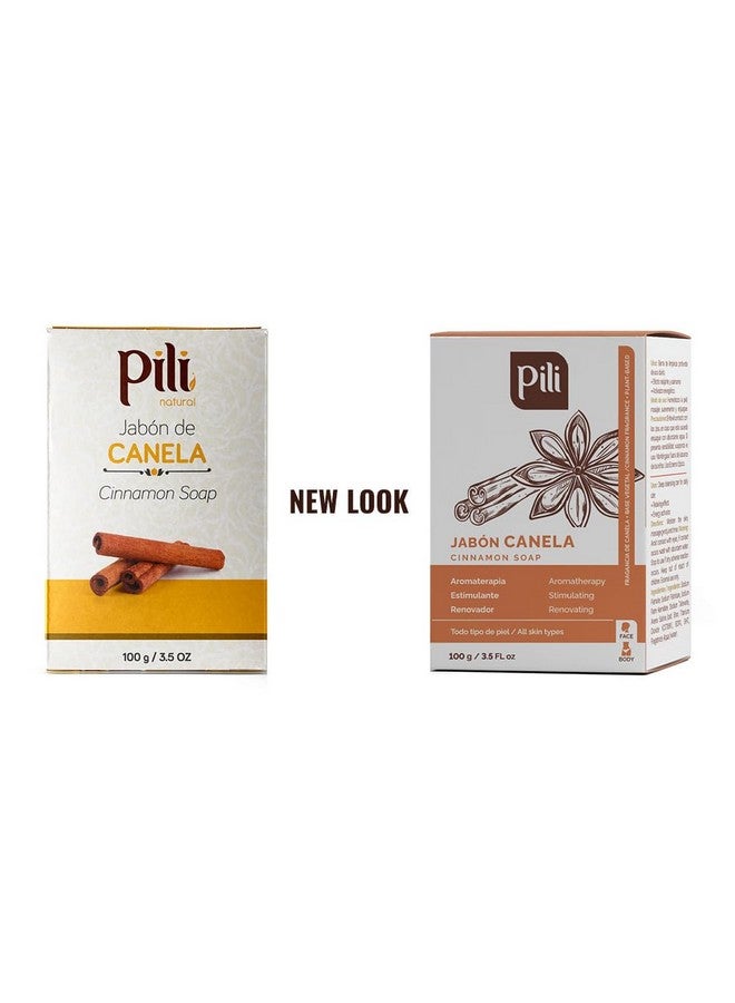 بيلي صابون القرفة الطبيعي (عبوة من 3 قطع). صابون للوجه والجسم للنساء والرجال والمراهقين وجميع أنواع البشرة. صابون القرفة. 3.5 أونصة لكل قطعة. - Image 1