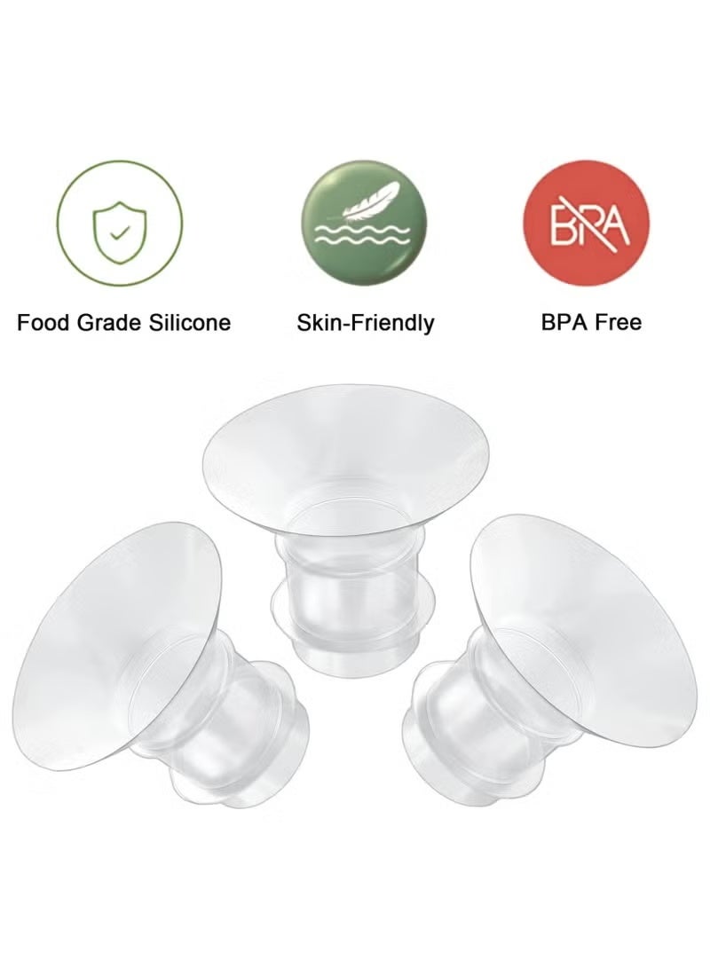 ColaBear Breast Milk Pump Inserts 5 Pcs 13-21mm Compatible with Medela Spectra 24mm Shields Willow Cups for S9 S10 S12 Wearable Pumps Adjustable Tunnel Size for Breastfeeding Daily Use - Image 4