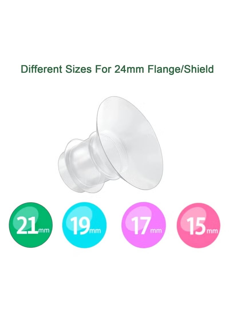 ColaBear Breast Milk Pump Inserts 5 Pcs 13-21mm Compatible with Medela Spectra 24mm Shields Willow Cups for S9 S10 S12 Wearable Pumps Adjustable Tunnel Size for Breastfeeding Daily Use - Image 3