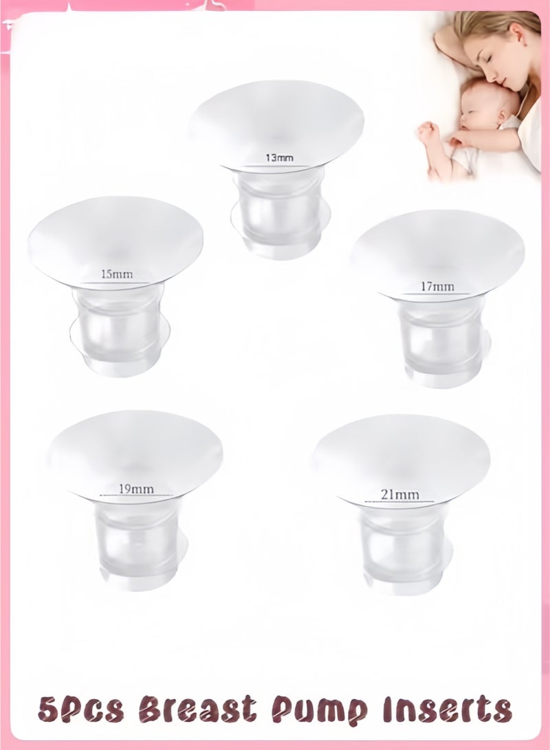 ColaBear Breast Milk Pump Inserts 5 Pcs 13-21mm Compatible with Medela Spectra 24mm Shields Willow Cups for S9 S10 S12 Wearable Pumps Adjustable Tunnel Size for Breastfeeding Daily Use - Image 1