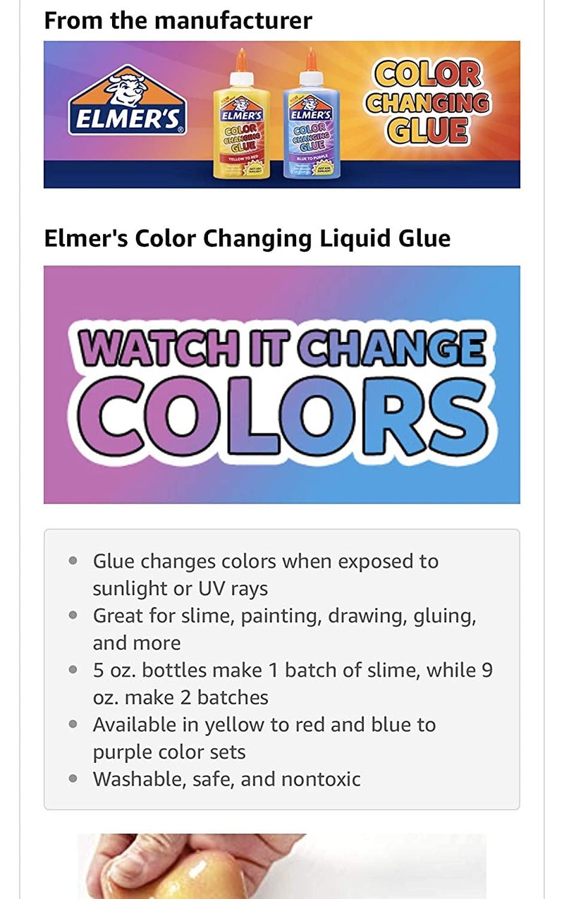 Sanford Elmer's Color Changing School Glue, 5 Ounces, Yellow to Red - Image 2
