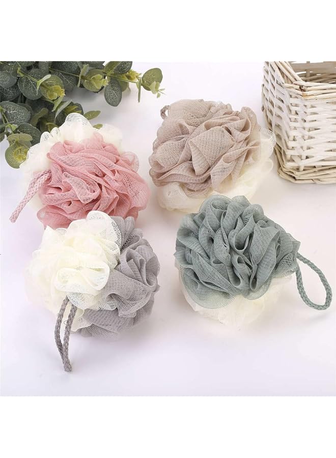 ECVV Bath Sponge Shower Loofah Tennis Sponge Multicolor Bathroom Men Ladies Scrubber Cleaning Loofah Bath Accessories Dropshiping Useful Design Random Color Pack Of 4 - Image 3