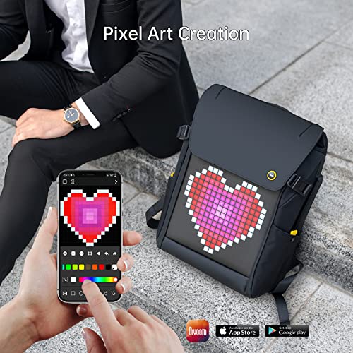 Divoom LED Display Laptop Backpack with App Control, 17 Inch Cool DIY Pixel Art Animation Fashion Backpack, Unique Gift for Men or Women - Image 2